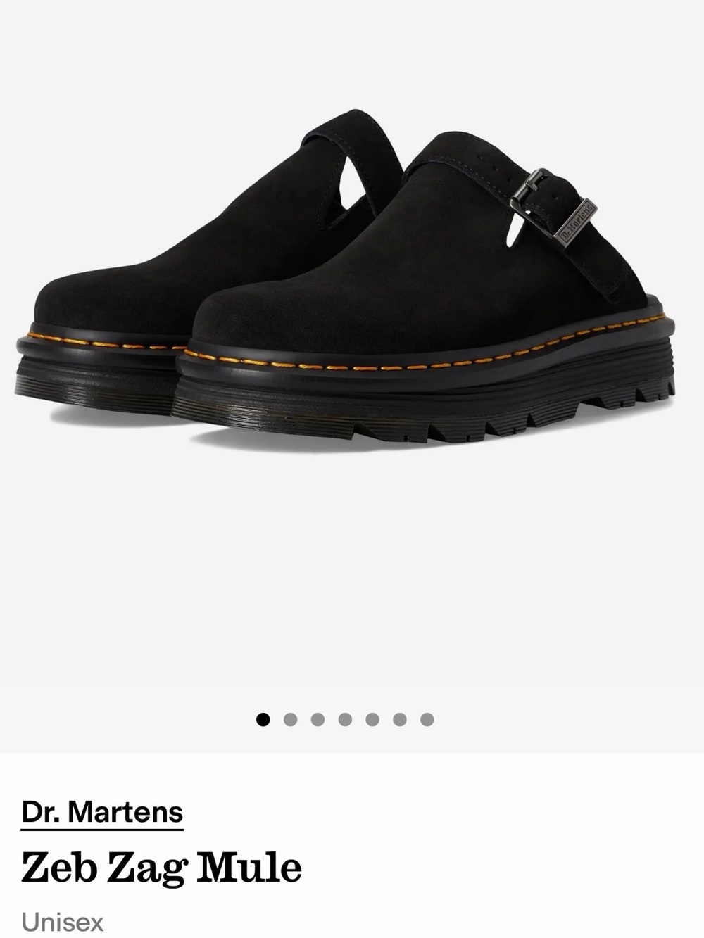 Dr. Martens Black Suede Slip-On Mule